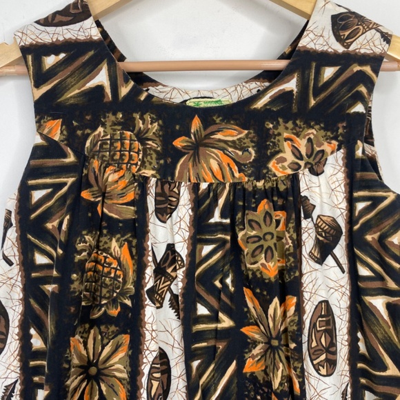 VTG 60s Ui Maikai Dress S Hawaiian Made Floral Sleeveless MuMu Shift Mini Resort - Picture 2 of 7